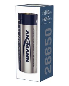 Li-Ion battery 26650 type 5100 (min. 4950 mAh) with USB type C charging socket