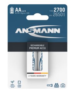  NiMH Rechargeable battery AA / HR6 type 2700 (min. 2500 mAh) 2 pcs. blister packaging