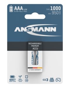  NiMH Rechargeable battery AAA / HR03 type 1000 (min. 950 mAh) 2 pcs. blister packaging