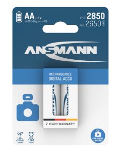 Digital NiMH Rechargeable battery AA / HR6 type 2850 (min. 2650 mAh) 2 pcs. blister packaging