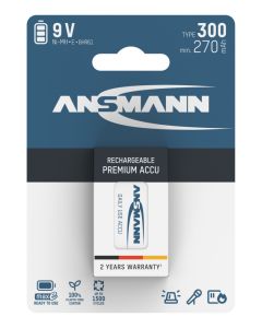  NiMH Rechargeable battery 9V block / 6F22 type 300 (min. 270 mAh) maxE 1 pcs.